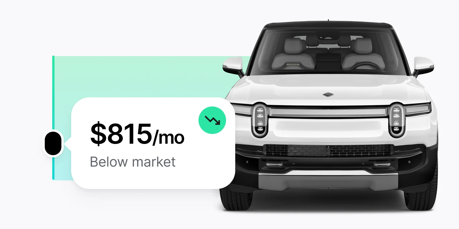 Electric truck on gradient backdrop